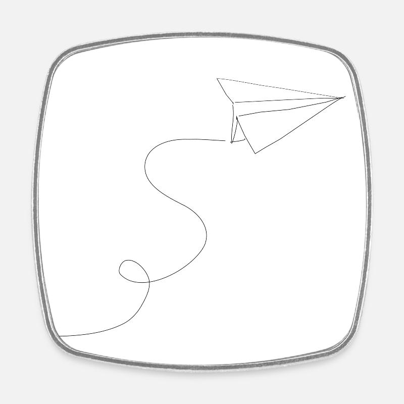 Paper airplane. - Square fridge magnet - white