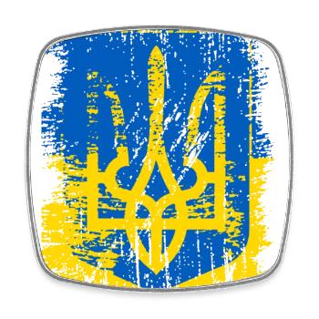 Ukraine - Viereckiger Kühlschrankmagnet - Weiß - Vorne