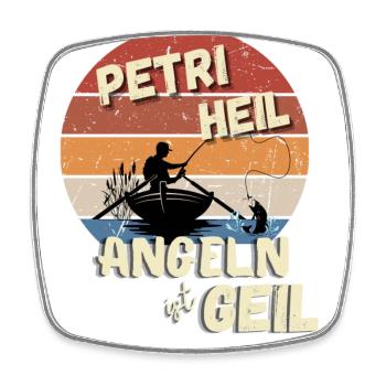 Angeln ist geil Angler Shirt Motiv Geschenk Idee - Viereckiger Kühlschrankmagnet - Weiß - Vorne