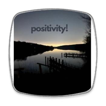 Positivity Lake View - Square fridge magnet - white - Front