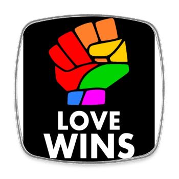 Love wins - Viereckiger Kühlschrankmagnet - Weiß - Vorne