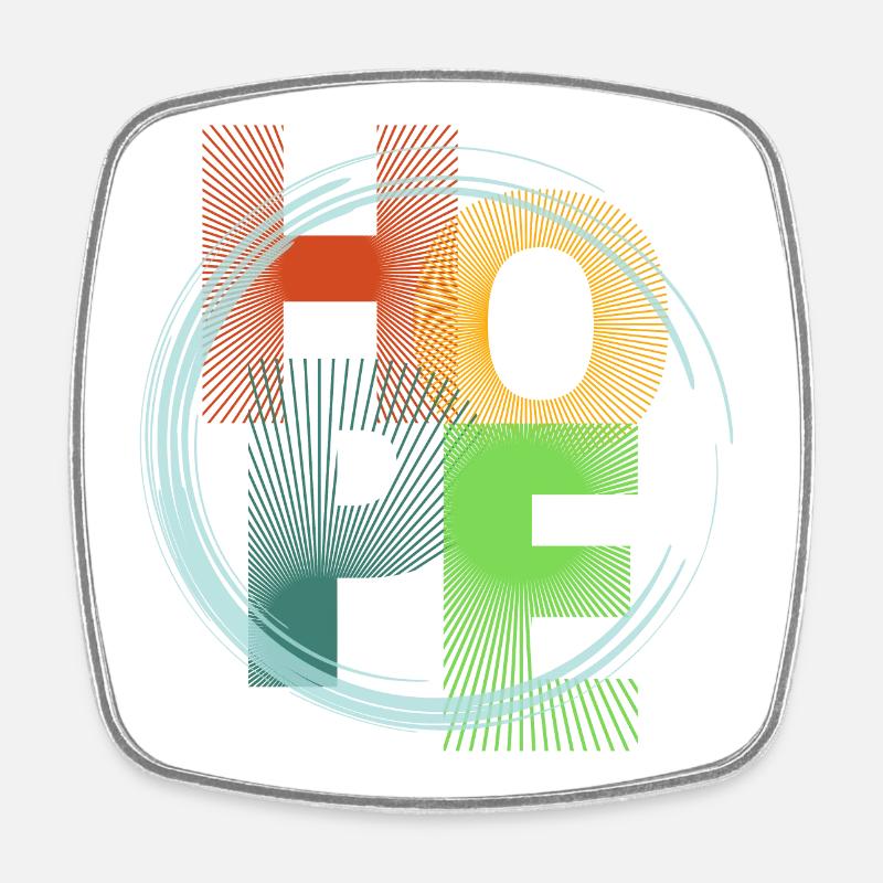 Hope - Viereckiger Kühlschrankmagnet - Weiß