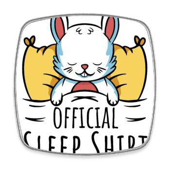 Rabbit Offizielles Schlafshirt für Fans von Kaninchen - Viereckiger Kühlschrankmagnet - Weiß - Vorne