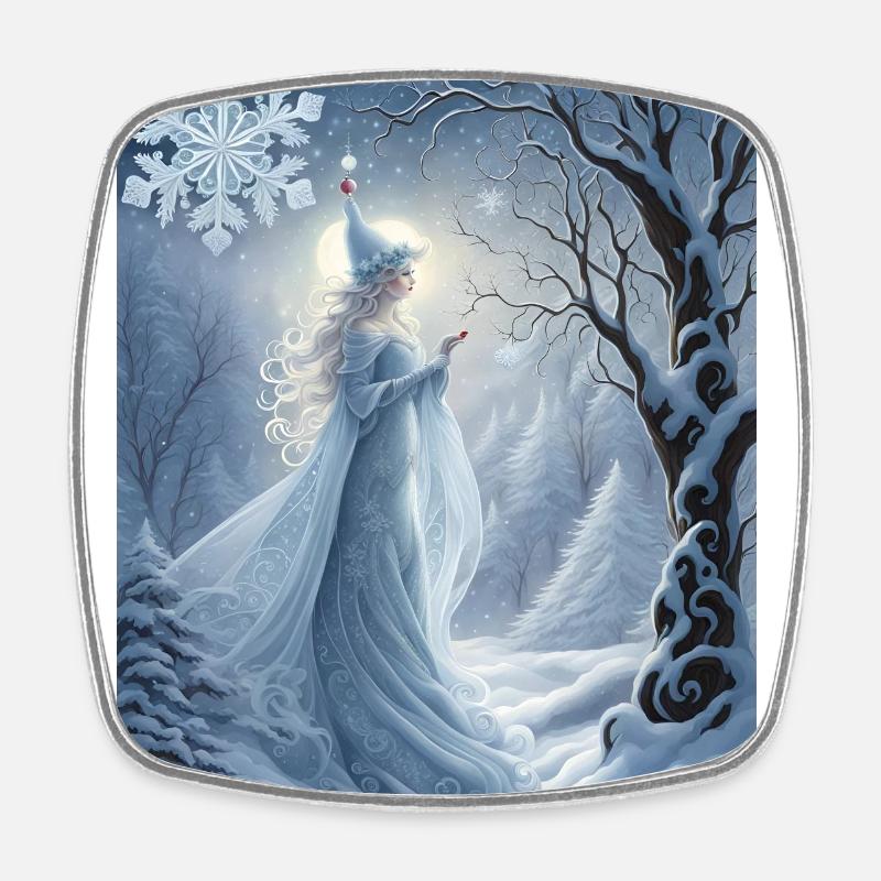 Winter's second youngest daughter is called Crystal - Square fridge magnet - white