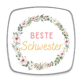 Beste Schwester! Personalisierbares Design - Viereckiger Kühlschrankmagnet - Weiß - Vorne