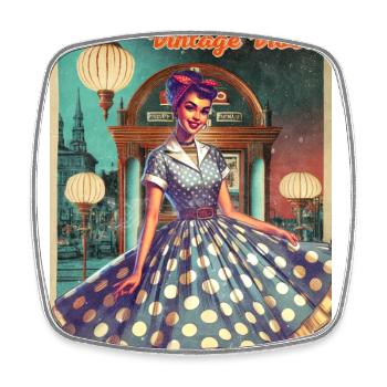 Juke-box Vintage Vibes - Magnet carré - blanc - Devant