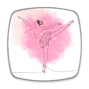 Ballerina - Square fridge magnet - white - Front