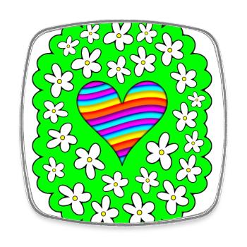 Love And Flowers - Square fridge magnet - white - Front