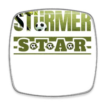 Stürmer Star Fußball Angreifer Fußballer Geschenk - Viereckiger Kühlschrankmagnet - Weiß - Vorne