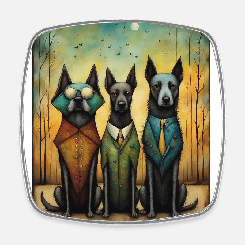 Out on the Town - Square fridge magnet - white