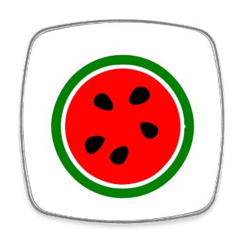 Free palestine wassermelone melone - Viereckiger Kühlschrankmagnet - Weiß - Vorne