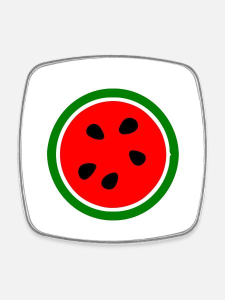 Free palestine watermelon melon - Square fridge magnet - white