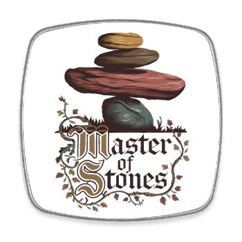 Master Of Stones - Square fridge magnet - white - Front