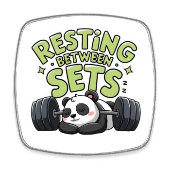 Resting Between Sets - Square fridge magnet - white - Front