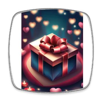 A gift and a lot of hearts - Square fridge magnet - white - Front