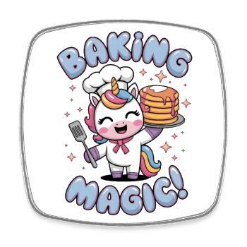 La magie de la pâtisserie ! - Magnet carré - blanc - Devant