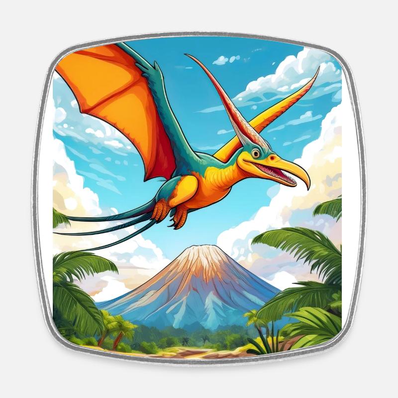 Pterosaur - Square fridge magnet - white