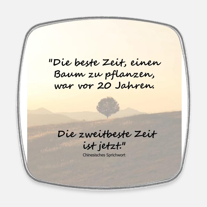 Der beste Zeitpunkt - Viereckiger Kühlschrankmagnet - Weiß