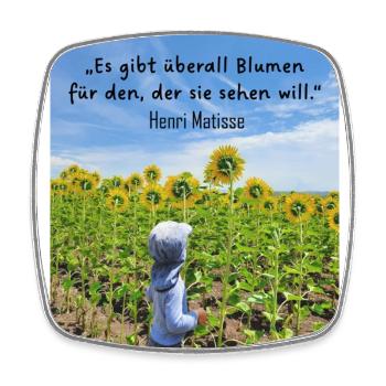 Überall Blumen 2 - Viereckiger Kühlschrankmagnet - Weiß - Vorne