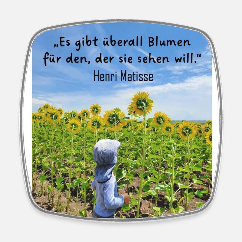 Überall Blumen 2 - Viereckiger Kühlschrankmagnet - Weiß