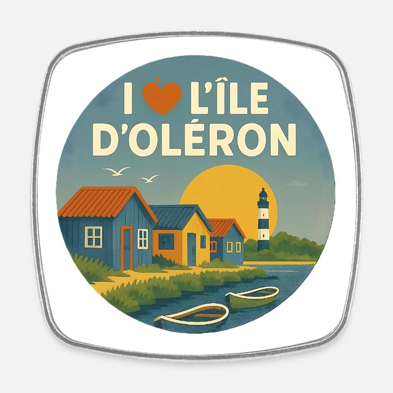 I love the Ile d'Oléron - Square fridge magnet - white