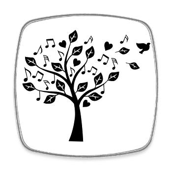 TREE - Viereckiger Kühlschrankmagnet - Weiß - Vorne