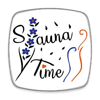 Sauna Time - Magnet carré - blanc - Devant