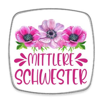 Mittlere Schwester - Viereckiger Kühlschrankmagnet - Weiß - Vorne