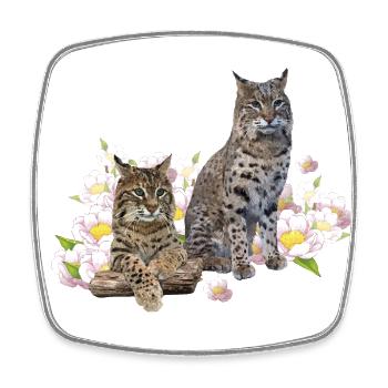 Luchs - Viereckiger Kühlschrankmagnet - Weiß - Vorne