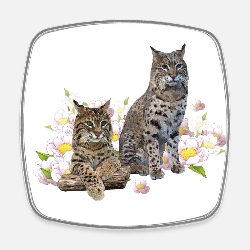 Luchs - Viereckiger Kühlschrankmagnet - Weiß