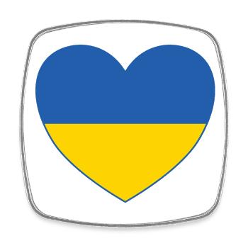 Ukraine Flag Heart - Square fridge magnet - white - Front