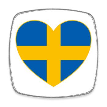 Schweden Flagge Herz - Viereckiger Kühlschrankmagnet - Weiß - Vorne