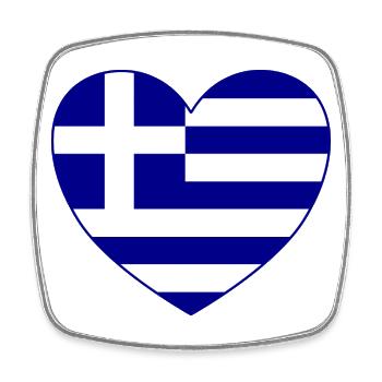 Greece Flag Heart of Hellas - Square fridge magnet - white - Front