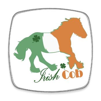 Irish Tinker Cob Flaggen Motiv - Viereckiger Kühlschrankmagnet - Weiß - Vorne