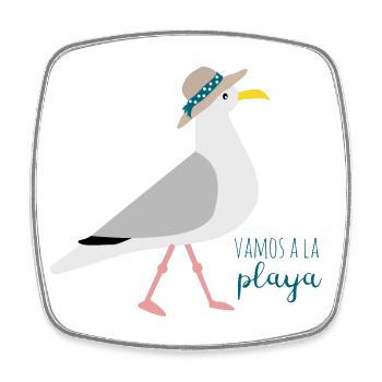 Seagull Stohhut - Square fridge magnet - white - Front