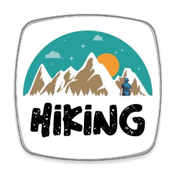 Hiking Nature Wilderness Camping Hiking - Square fridge magnet - white - Front
