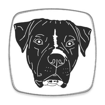 American Bulldog - Viereckiger Kühlschrankmagnet - Weiß - Vorne