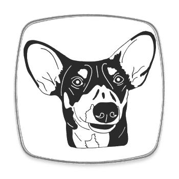 Podenco Mix - Viereckiger Kühlschrankmagnet - Weiß - Vorne