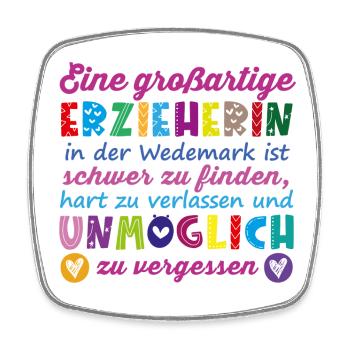 Grossartige Erzieherin Wedemark - Viereckiger Kühlschrankmagnet - Weiß - Vorne