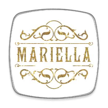 Mariella gold - Square fridge magnet - white - Front