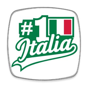 No. 1 Italia (Schriftzug) - Viereckiger Kühlschrankmagnet - Weiß - Vorne
