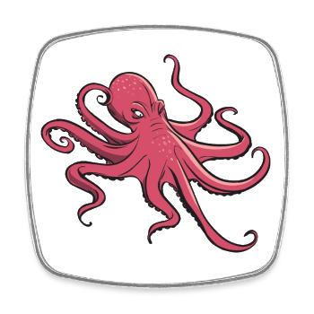 I like octopus - eight tentacles - squid - Square fridge magnet - white - Front