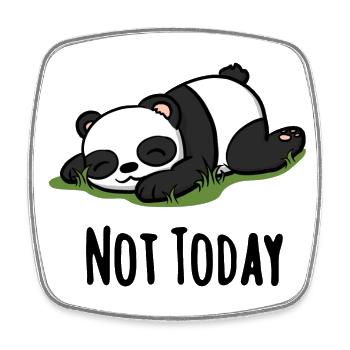 Not today Panda - lustiger Spruch Geschenkidee - Viereckiger Kühlschrankmagnet - Weiß - Vorne