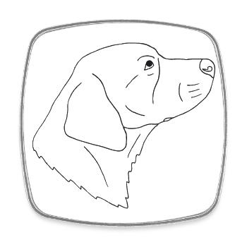 Golden Retriever - Viereckiger Kühlschrankmagnet - Weiß - Vorne
