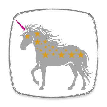 Unicorn with stars | Colors changeable - Square fridge magnet - white - Front