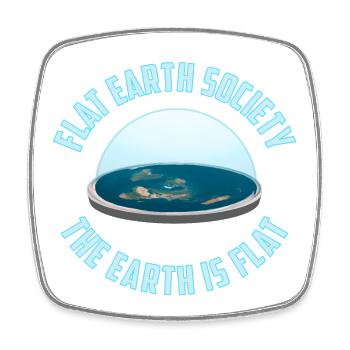 Flat Earth Society | The earth is flat - Viereckiger Kühlschrankmagnet - Weiß - Vorne