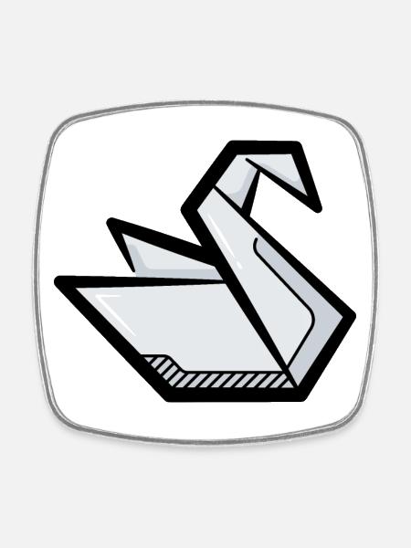 Origami - Viereckiger Kühlschrankmagnet - Weiß