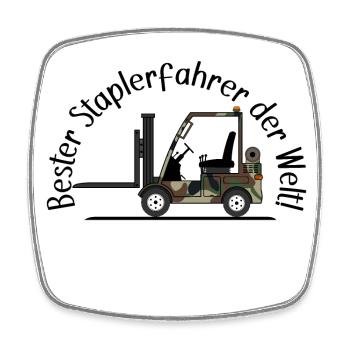 Staplerfahrer Armee bester Staplerfahrer der Welt - Viereckiger Kühlschrankmagnet - Weiß - Vorne