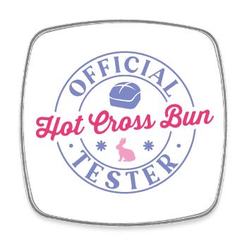 Testeur officiel de Hot Cross Bun - Magnet carré - blanc - Devant
