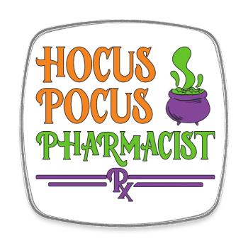 Pharmacien Halloween - Magnet carré - blanc - Devant